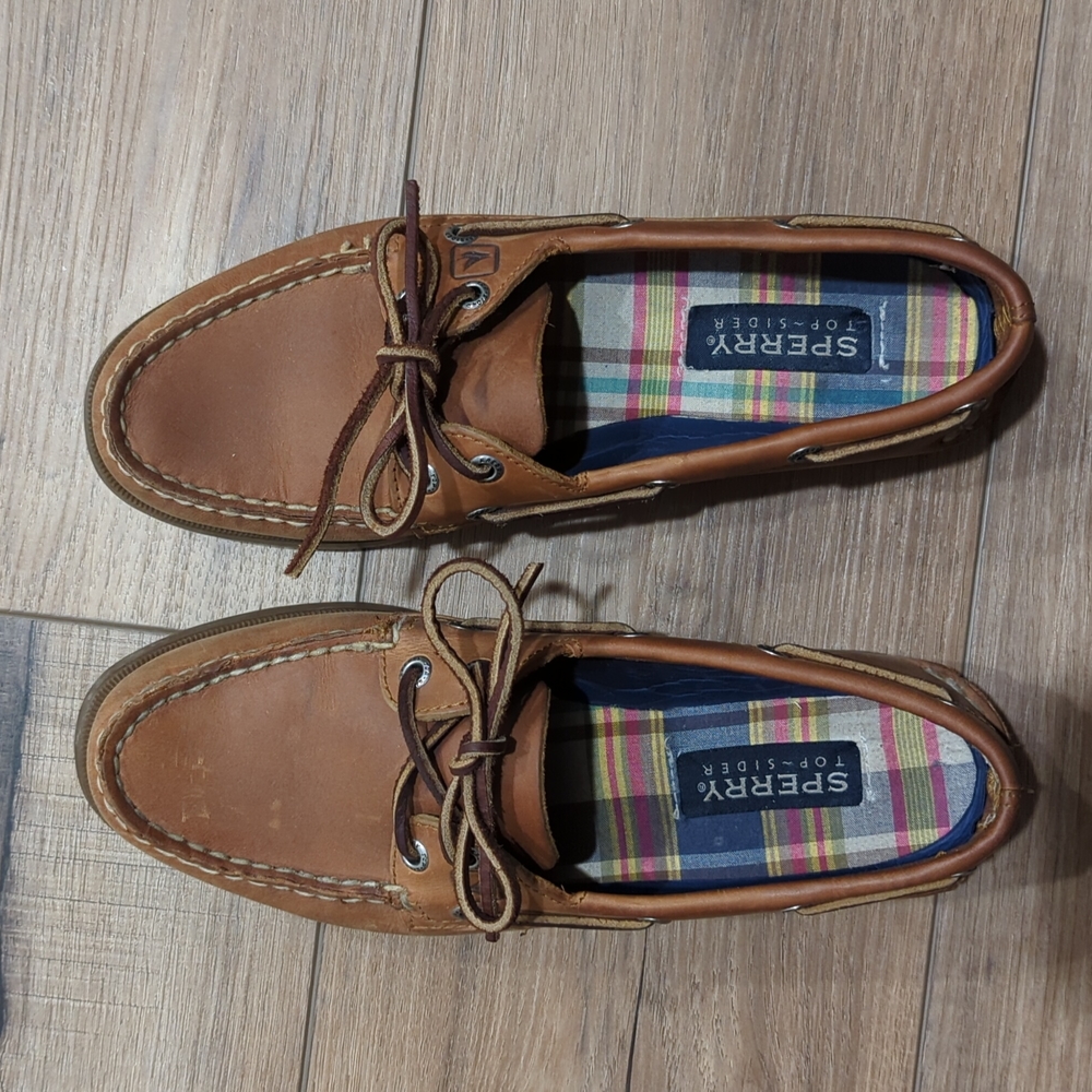 Sperry Boat Shoe Top Sider Tan Leather Upper Women’s 8.5